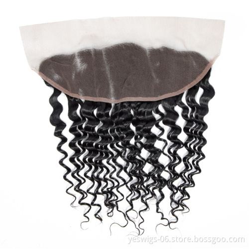 Yeswigs Water Wave 13x4 Brazilian Human Hair Swiss Lace Frontal Piece 4x4 2x6 5x5 13x6 6x6 7x7 360 Frontal With Bleached Knots